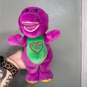 Vintage Barney Purple Dinosaur Plush Toy “I Love You” with Voicebox